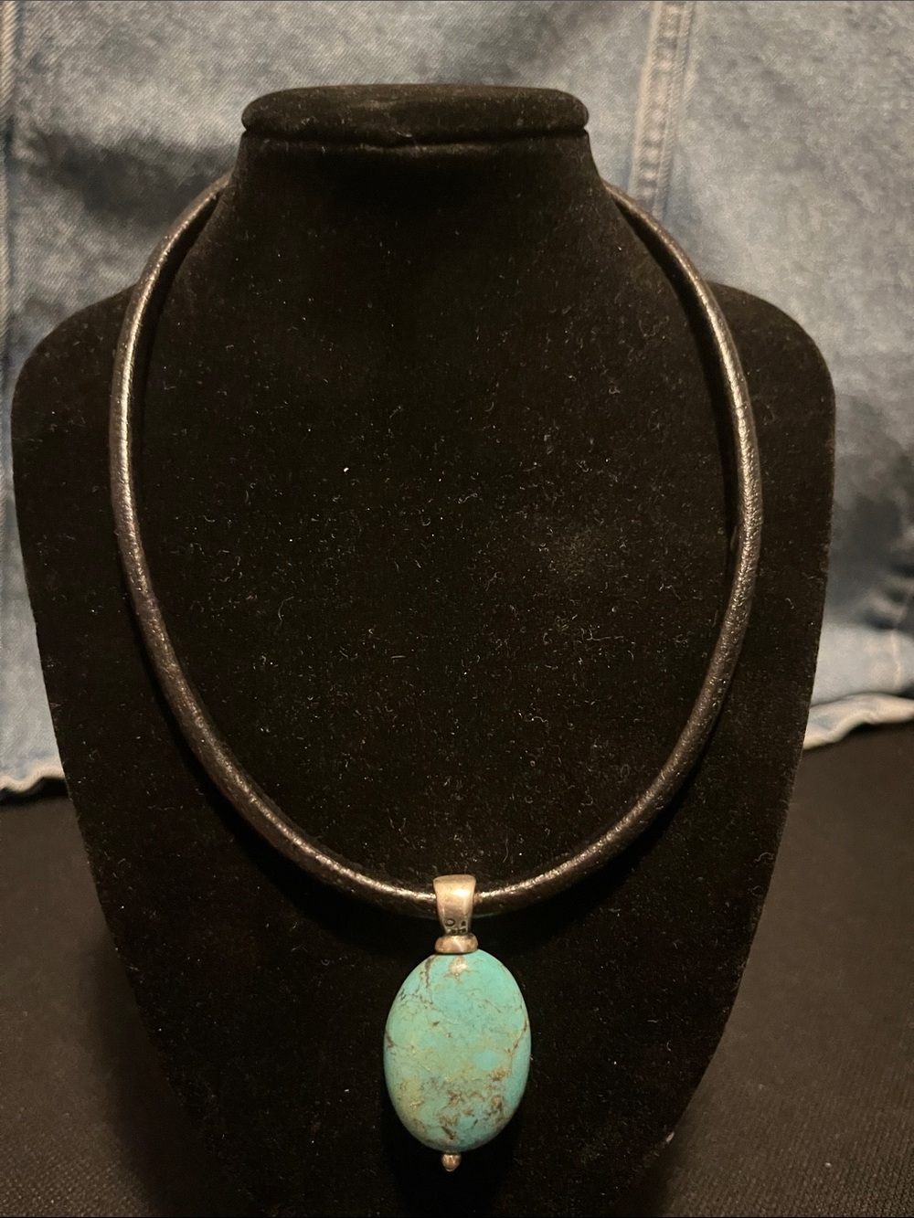 Silpada Turquoise Blue Oval Pendant Necklace